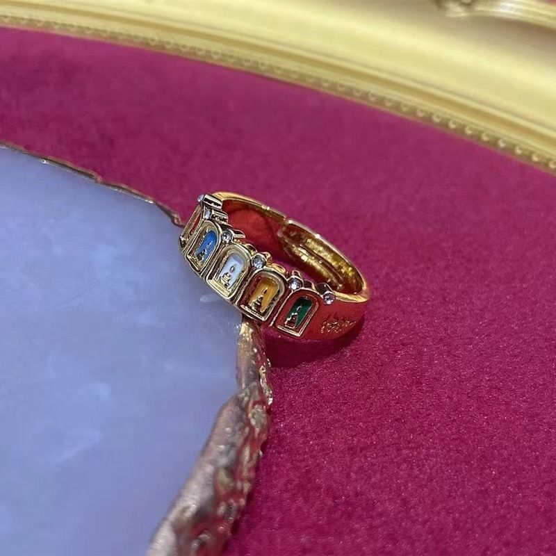 Thai Buddha brand five-color Chongdi Buddha ring men's and women's drip glue technology opening adjustable retro style fashion hand jewelry