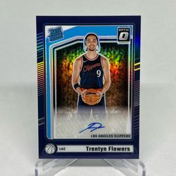 2024-25 Panini Donruss Optic Rated Rookie Signatures Trentyn Flowers #330 Purple