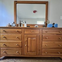 Beautiful Wooden Dresser w/ Mirror