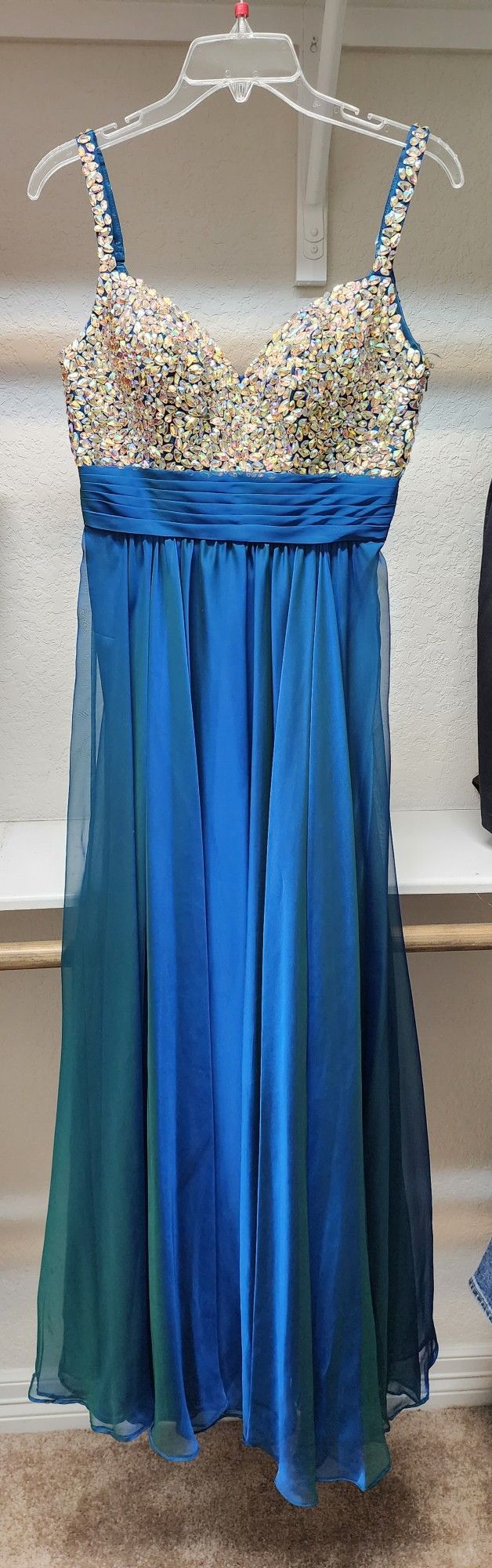 Iridescent & Rhinestone Prom Dress
