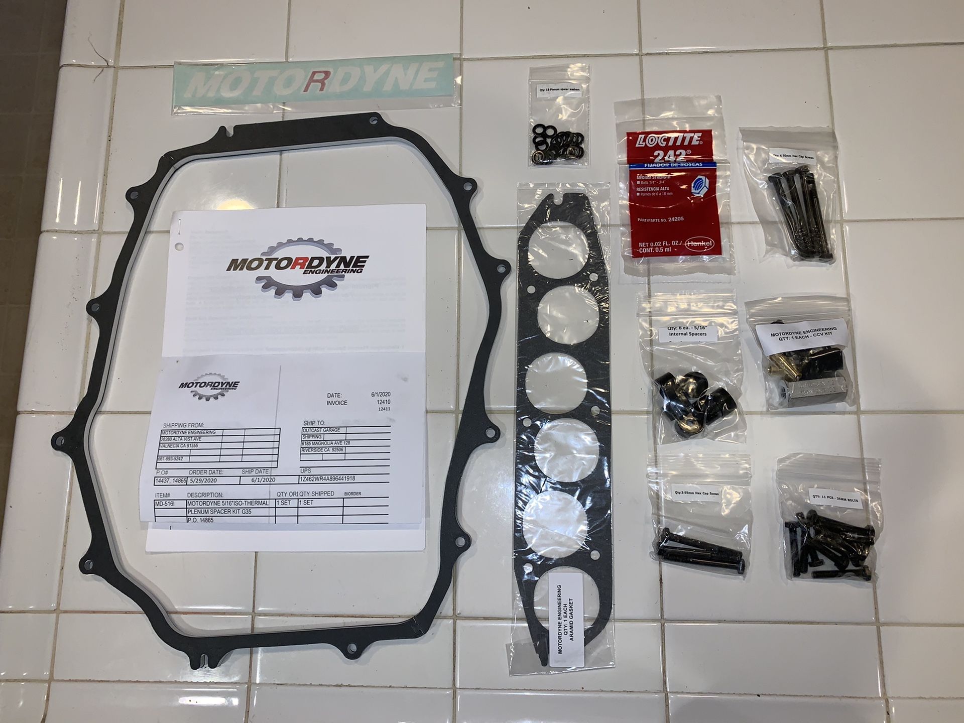 Infiniti G35 Motordyne 5/16” Iso-Thermal Plenum Spacer Kit