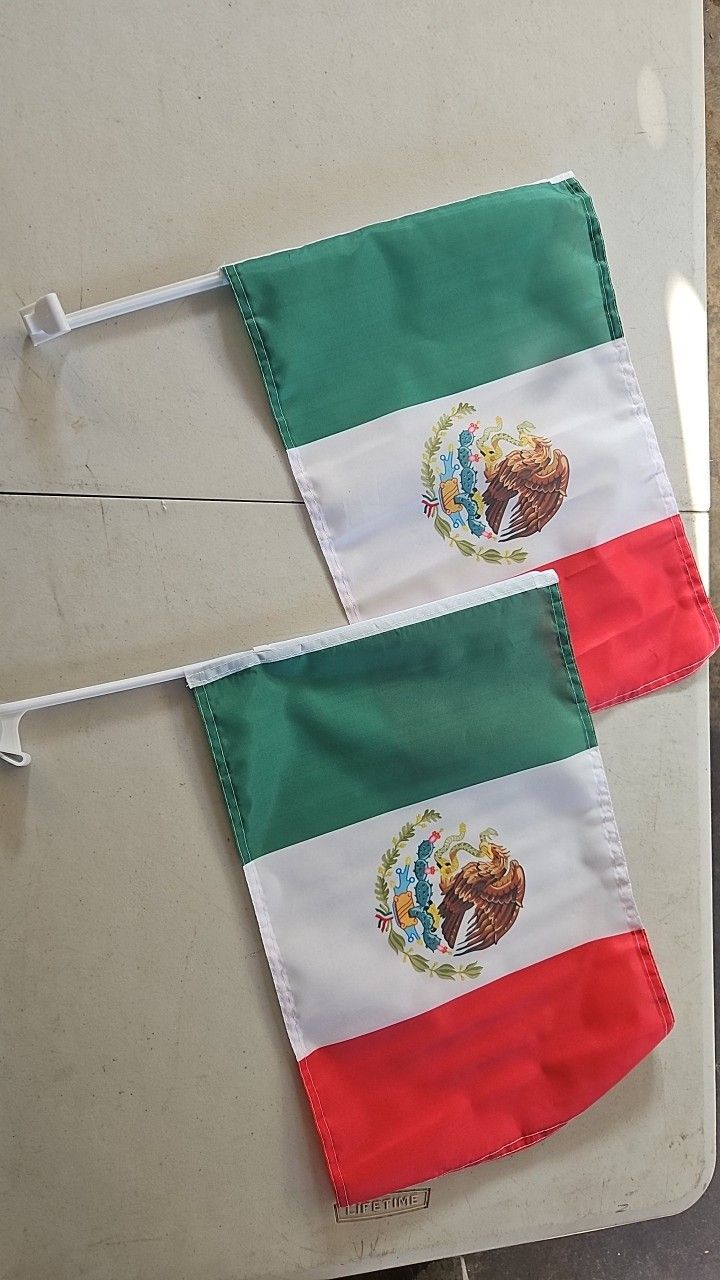 Mexico Car Flags 1 PAIR $20 Firm On Price