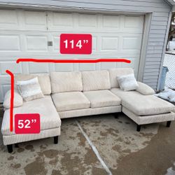 ( Free Delivery ) Off White Small Sectional