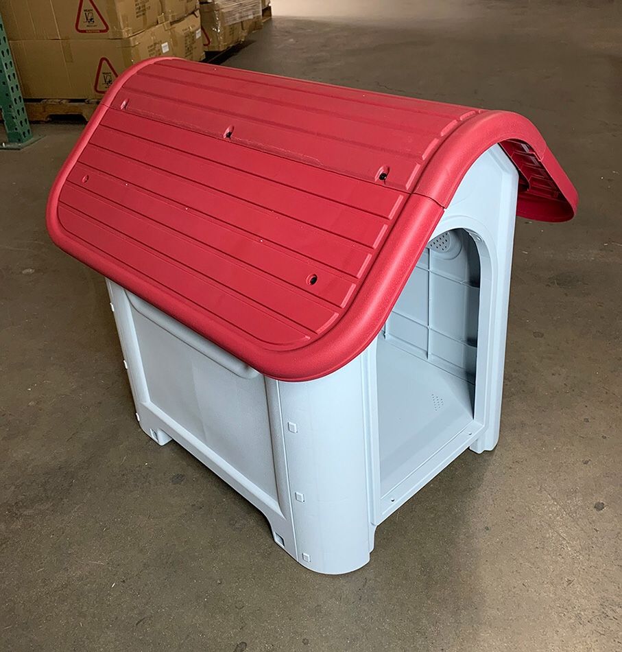 Brand New $45 Plastic Dog House Small/Medium Pet Indoor Outdoor All Weather Shelter Cage Kennel 30x23x26”