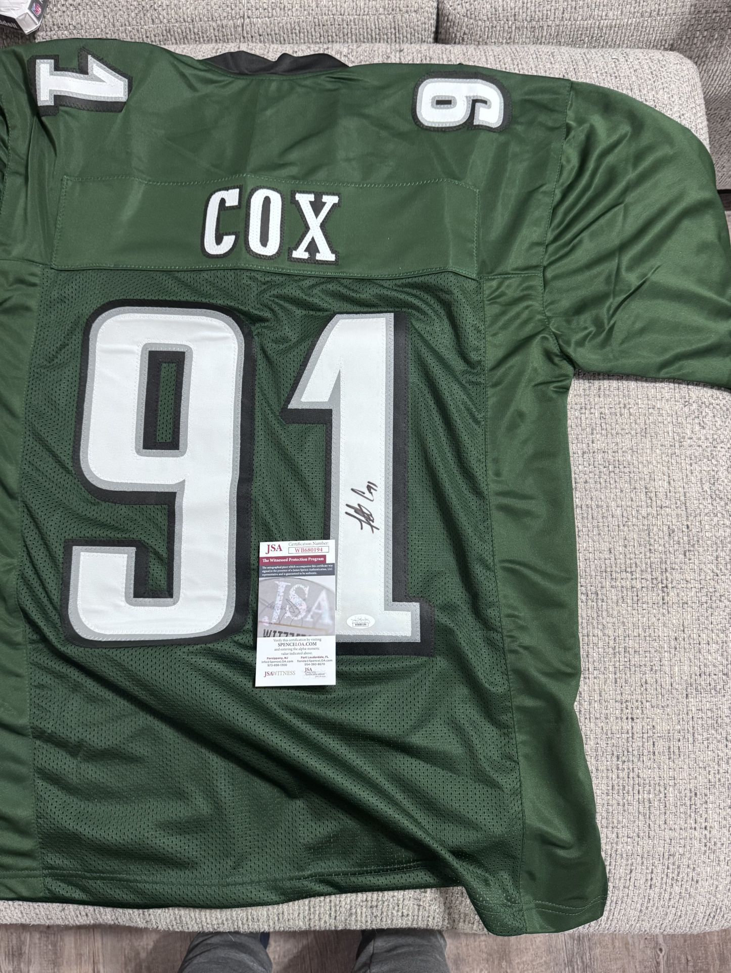 Fletcher Cox Signed Autograph Custom Jersey - JSA Coa - Philadelphia Eagles