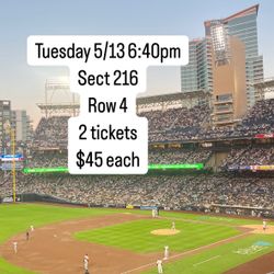 Tues 5/13 6:40 PM - Two Padres Tickets