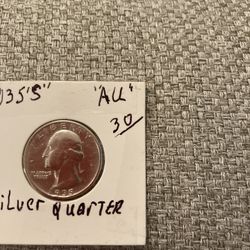 Silver Quarter Coin 1935S