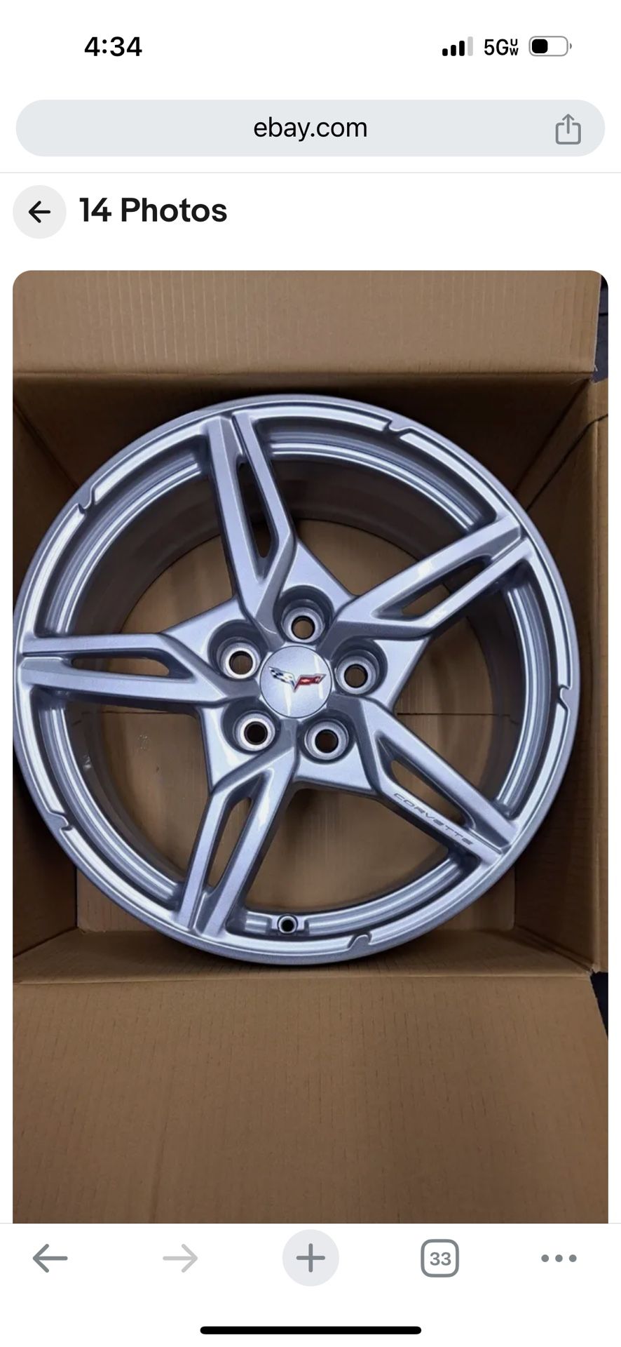 4 OEM 2021 Chevy Corvette C8 Factory Wheels