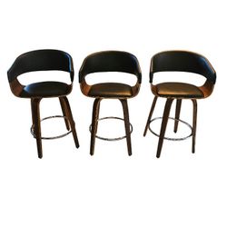 3 Swivel Bar Stools