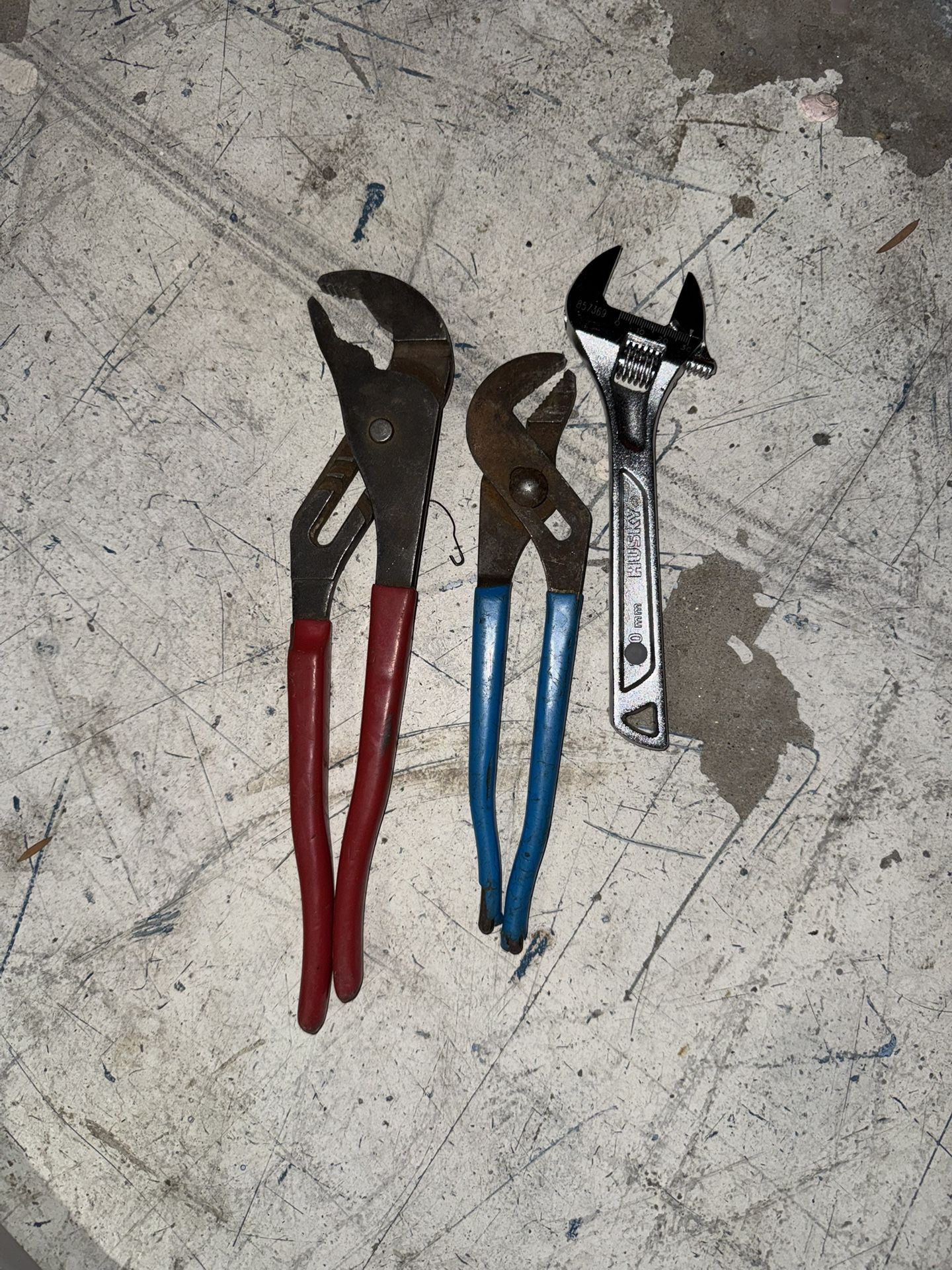 Channel locks and Crescent wrench