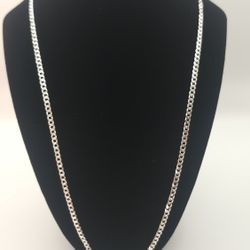 24” Sterling Silver Cuban Link Chain – 925 Italy – New – $55