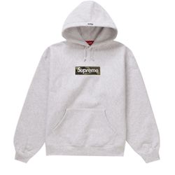 Supreme Box Logo Hooded Sweatshirt Ash Grey (size M)