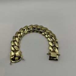 14k Gold Plated 22mm 8.5” 200+ Gram Handmade Miami Cuban Link