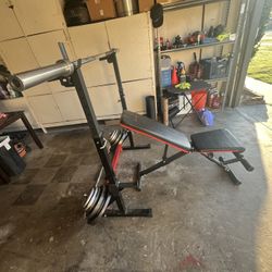 Weight Bench And Weights 