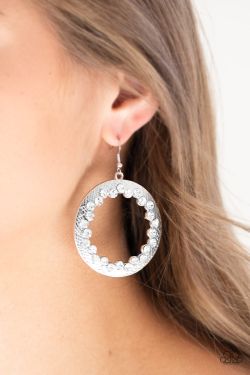 Gala Glitter White Earrings