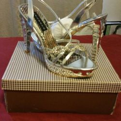 Celeste Silver Metallic Rhinestone Heels