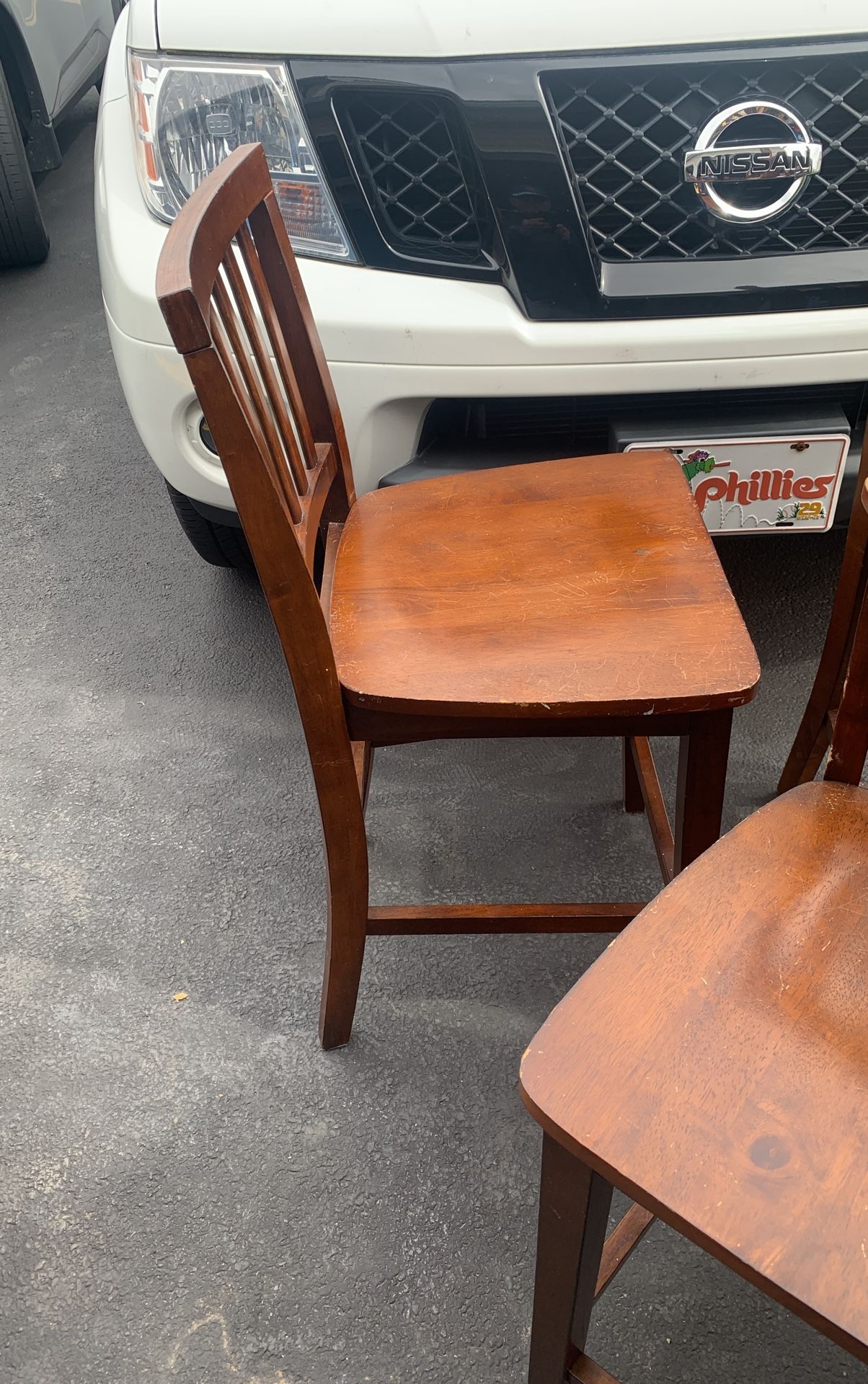 4 Steve Silver Wooden Chairs -stools 24” High