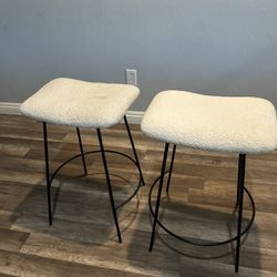 Pair White stool chair