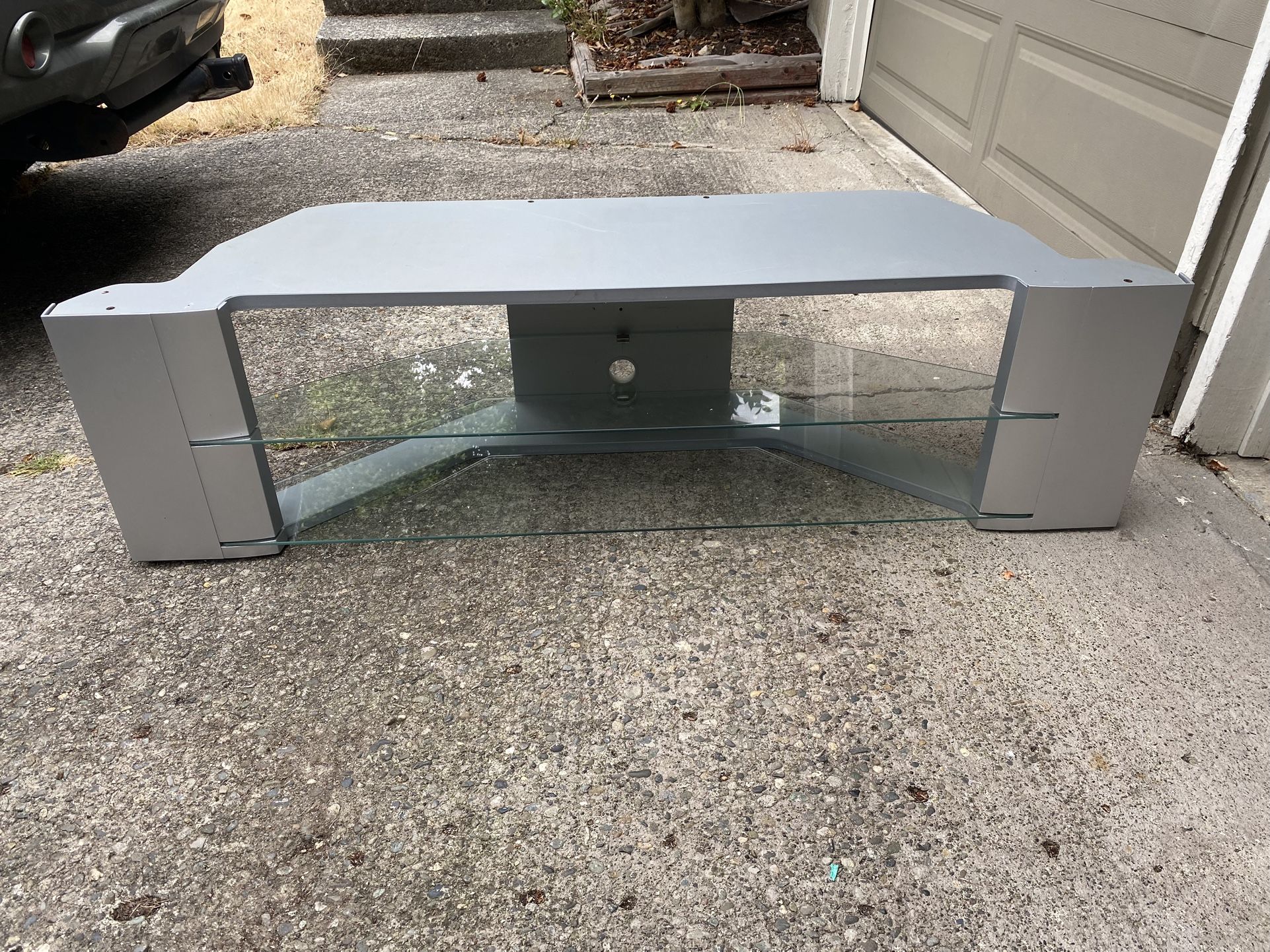 ๐บ Hitachi Glass TV Stand โ Model SP50WS โ Modern 2-Shelf Entertainment Console ๐