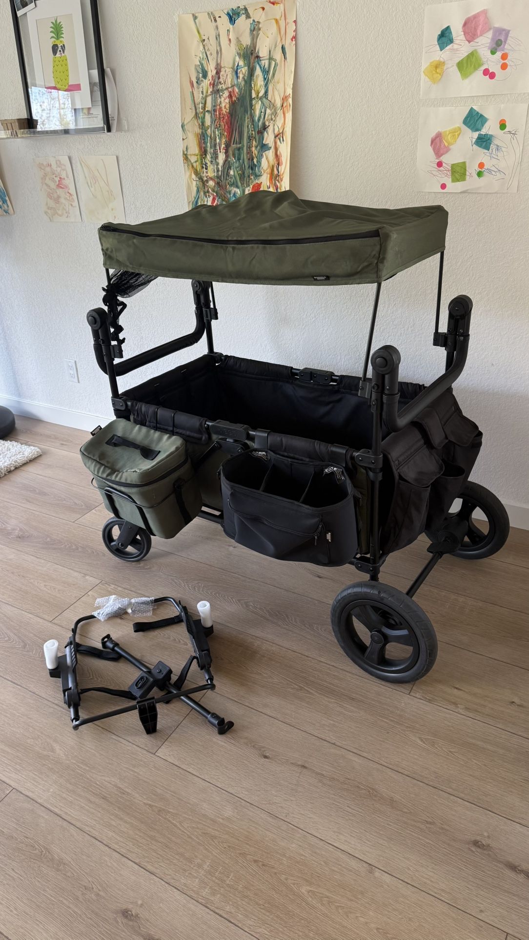 Jeep Deluxe Wrangler Stroller Wagon w/ Cooler Bag & Parent Organizer 