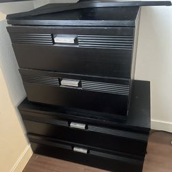 2 Night Stand 2-drawer Dresser + Matching Mirror