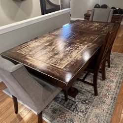 Solid Wood Dining Table Set + Matching Buffet (Seats 6) – Rustic/Farmhouse Style