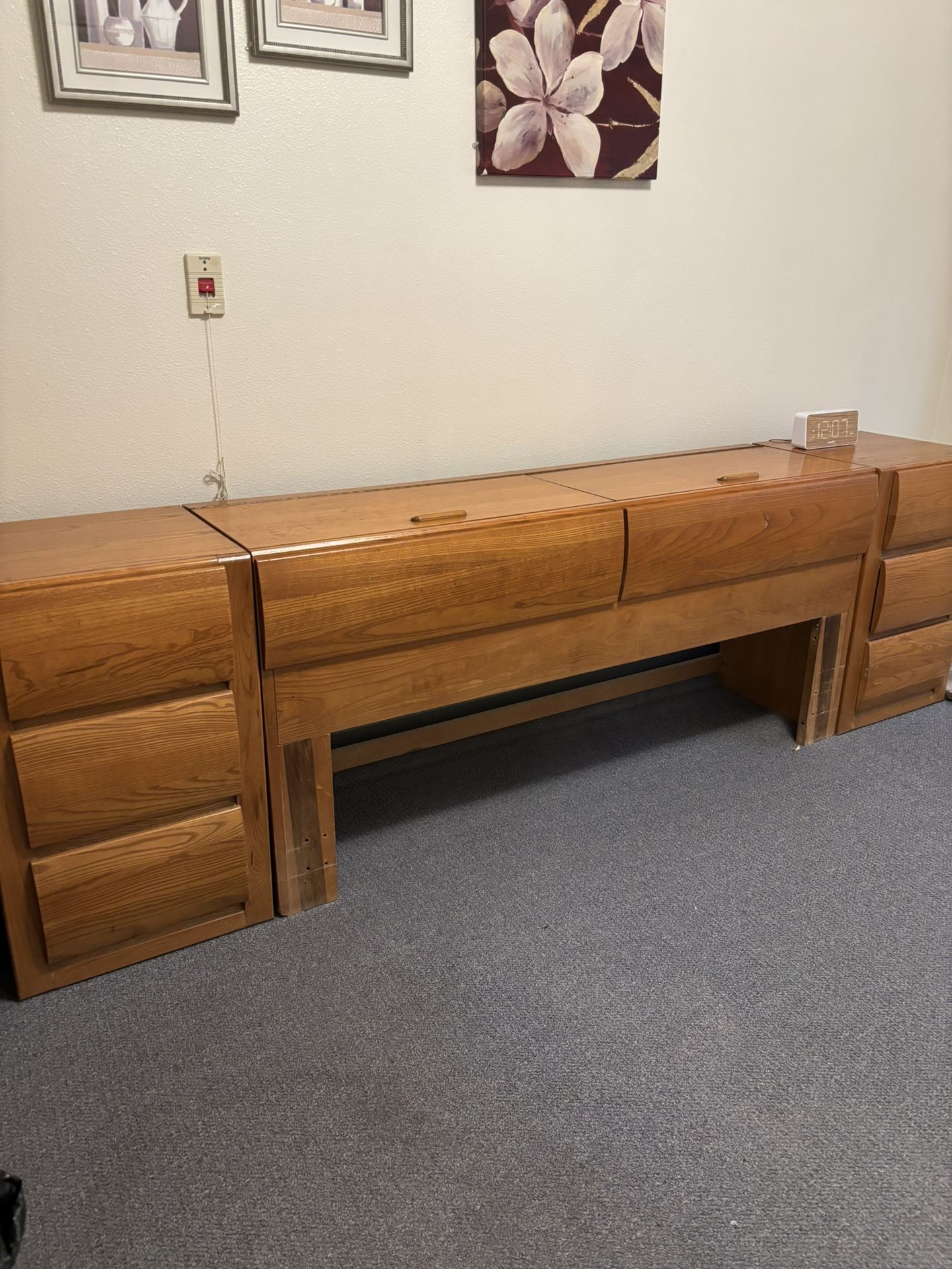 Oak Headboard/Storage