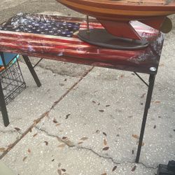 American flag Glass desk