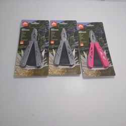 3x Ozark 12-in-1 Multitool Silver Pink