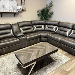 Power Reclining Sectional In Stock For Immediate Delivery 