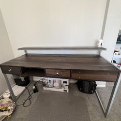 Desk 5’x2’ With Raised Monitor Shelf 