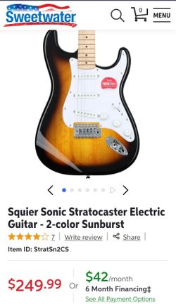 Fender Squier Strat Electric Guitar and BOSS Katana 50 amp