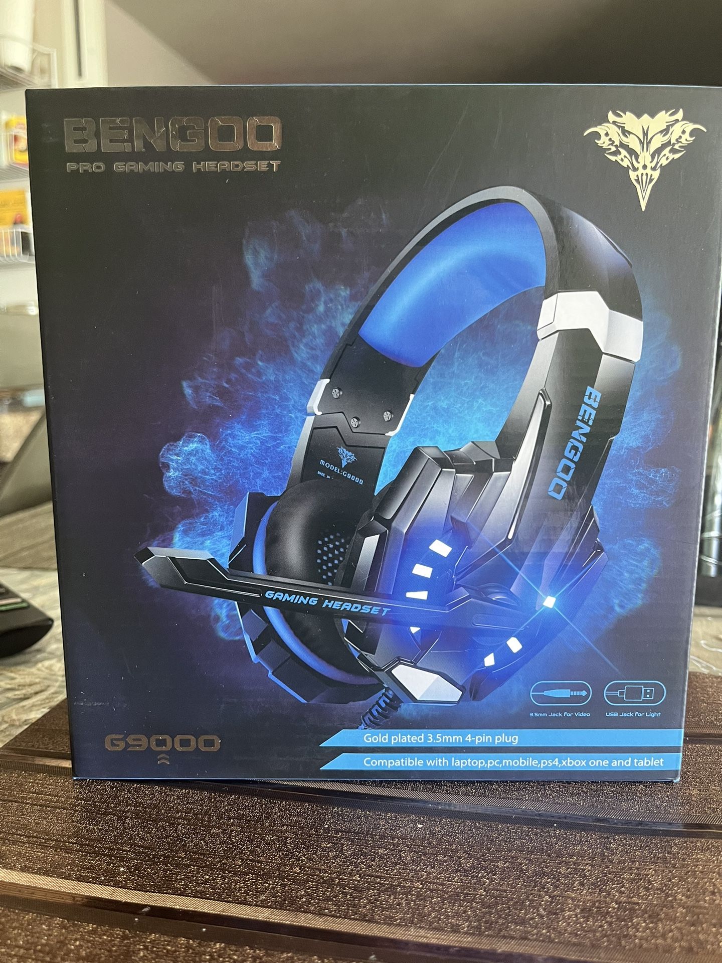 BENGOO G9000 Stereo Gaming Headset for PS4 PC Xbox Headphones with Mic LED New