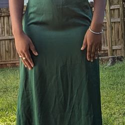 Deep Green Long Satin Dress By Nastygal