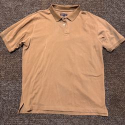 Cambridge Classics Brown Polo Shirt Men's Size L 100% Cotton Short Sleeve