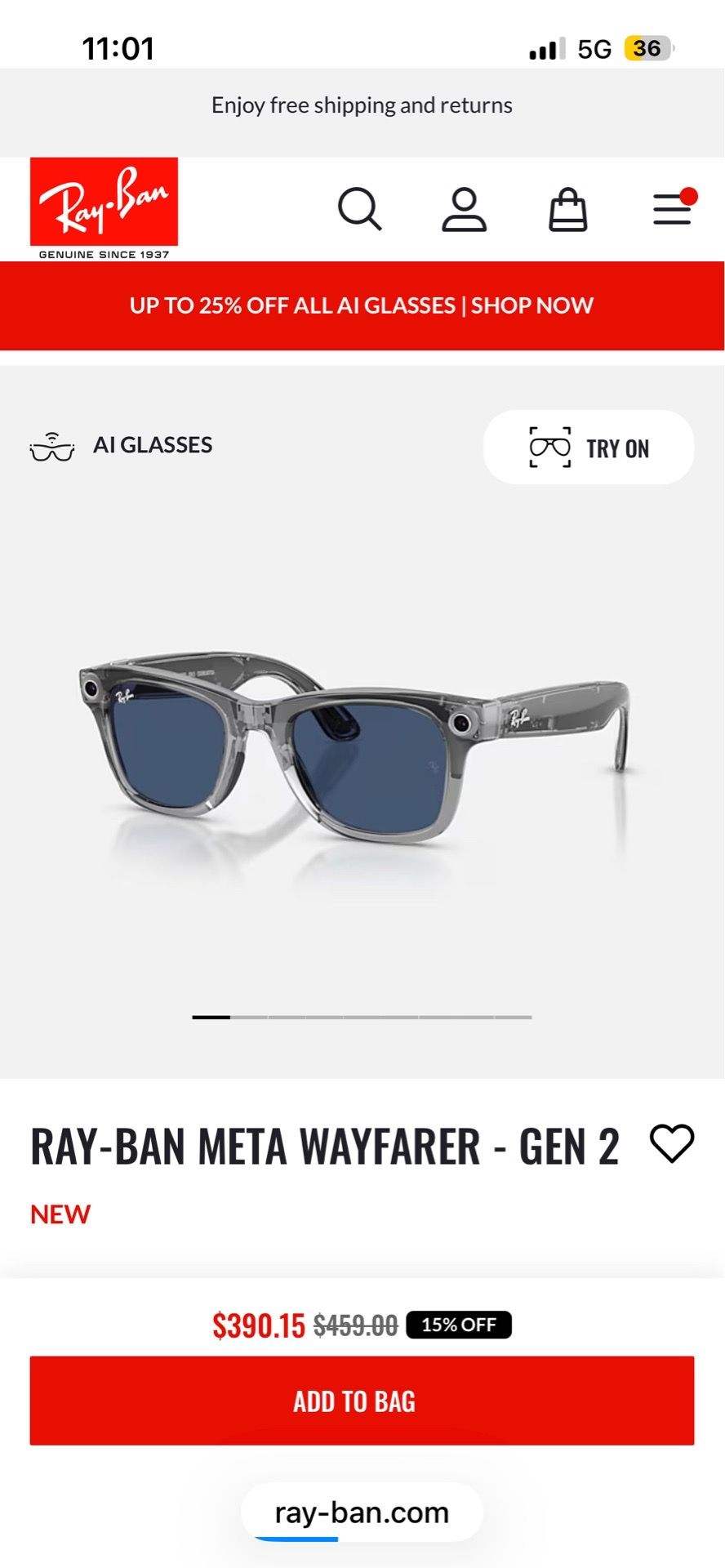 Meta Glasses Ray-ban Gen 2