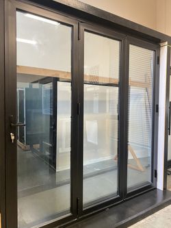 Aluminum Folding Door, Dual Tempered Glass, Low E Glass