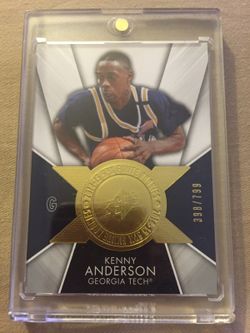 2014-15 UPPER DECK SPX FINITE #F-KA KENNY ANDERSON (GEORGIA TECH)