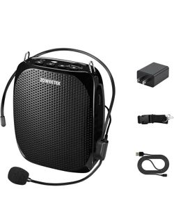 New ZOWEETEK ZW-Z258 Portable Rechargeable Mini Voice Amplifier for Teachers with Wired Microphone Headset and Waistband,Supports MP3 Format Audio for