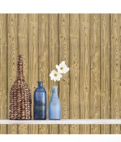 Brown Wood Wallpaper Wood Peel and Stick Wallpaper 17.7”x 196.8” ( 3 pcs)