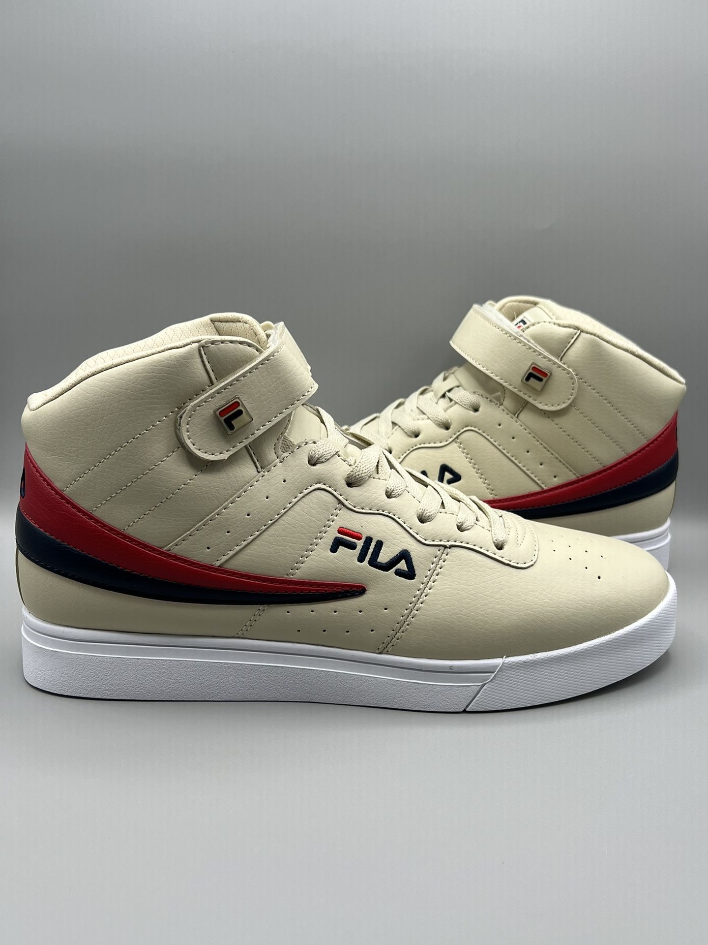 FILA Vulc 13 Mid Top Strap Cream Retro Shoes - Men’s Size 10.5 (1FM01054-922)