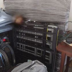 Twin Meda Frame Bed l $35  With Mattress 