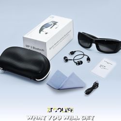 Video Glasses with Bluetooth, HD 1080P Video Glasses with Polarized UV400 Lens for Outdoor Sports