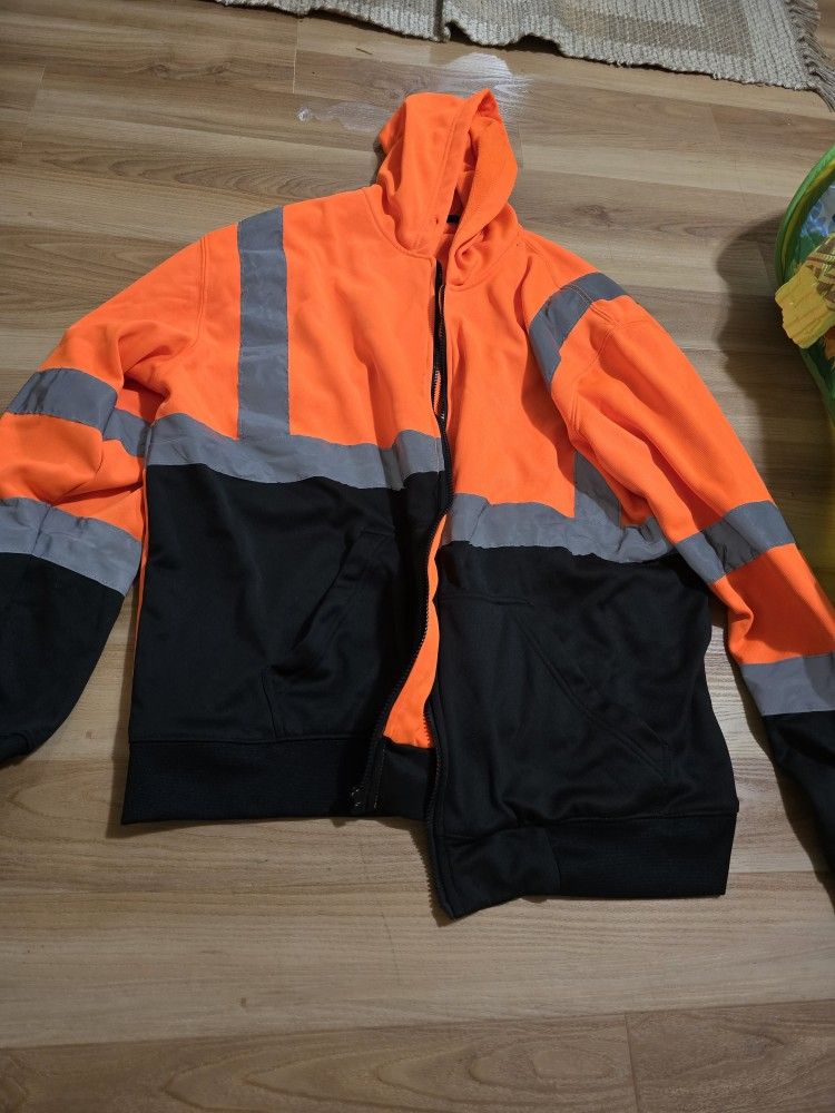 High Vis Reflective Bright Orange Jacket