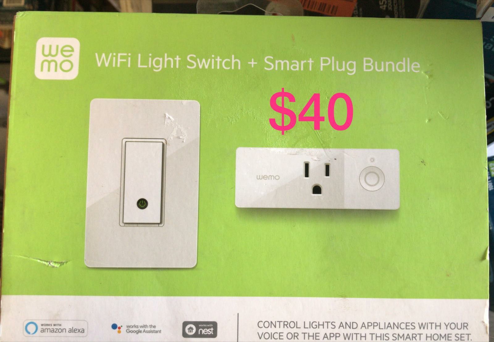 Wemo Wifi light switch + smart plug bundle