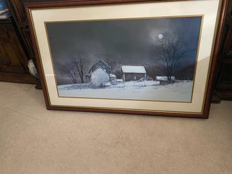 New Moon Fine Art Print by Ray Hendershot 34x19.5 and with Frame is 43.5x28.5