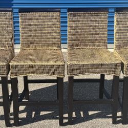 Rattan 24" counter Barstool Stools Chairs