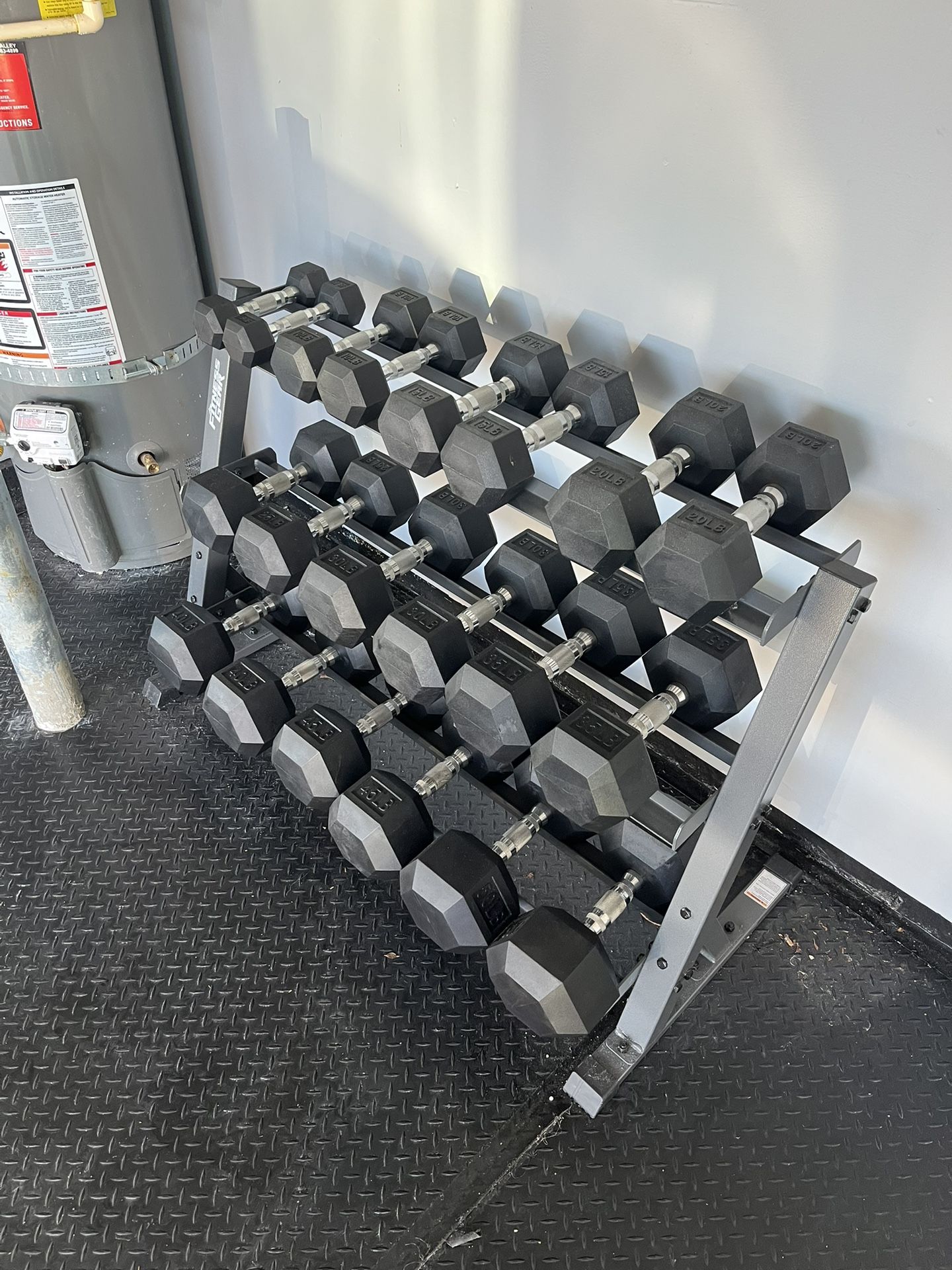 5-50 Pound Dumbbell Set & Weight Rack