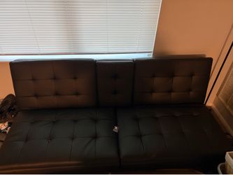 Black Leather Futon