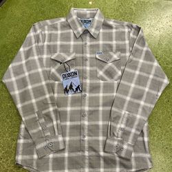 New DIXXON FLANNEL CO “The Avalanche” Shirt Grey White Sz L 